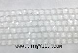 CCBS15 15 inches 12mm faceted square white crystal beads wholesale CCBS15 15 inches 12mm faceted square white crystal beads wholesale