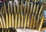 COBS15 Top drilled 10*50mm bullet golden coral beads wholesale COBS15 Top drilled 10*50mm bullet golden coral beads wholesale