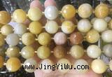 LSBS213 15 inches 16mm faceted round yellow jade beads wholesale LSBS213 15 inches 16mm faceted round yellow jade beads wholesale
