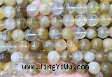 LSBS240 15 inches 14mm round yellow gum flower crystal beads wholesale LSBS240 15 inches 14mm round yellow gum flower crystal beads wholesale