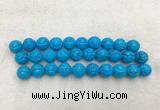 WBBS48 14mm carved round loose howlite turquoise gemstone beads wholesale WBBS48 14mm carved round loose howlite turquoise gemstone beads wholesale